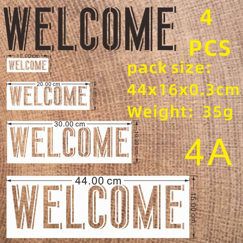 Шаблон за спрей боядисване за HOME букви: WELCOME и FAMILY, PET материал, марка Shapeya