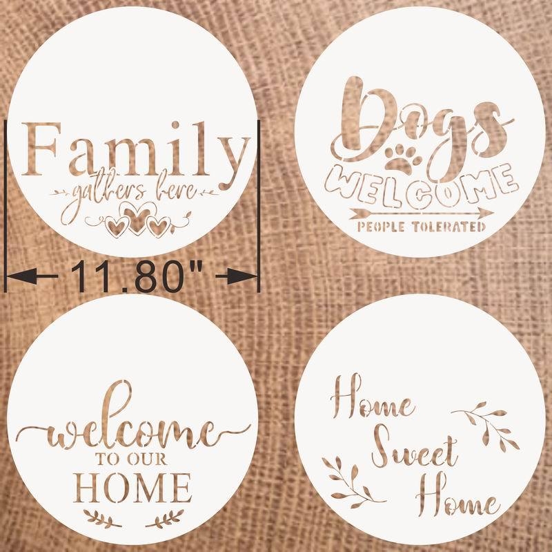 Шаблон за спрей боядисване за HOME букви: WELCOME и FAMILY, PET материал, марка Shapeya