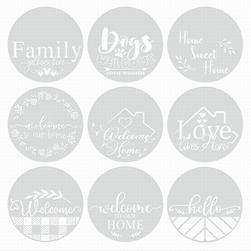 Шаблон за спрей боядисване за HOME букви: WELCOME и FAMILY, PET материал, марка Shapeya