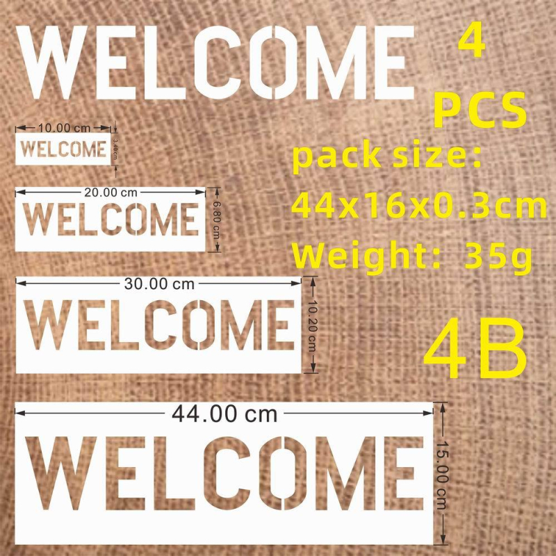 Шаблон за спрей боядисване за HOME букви: WELCOME и FAMILY, PET материал, марка Shapeya