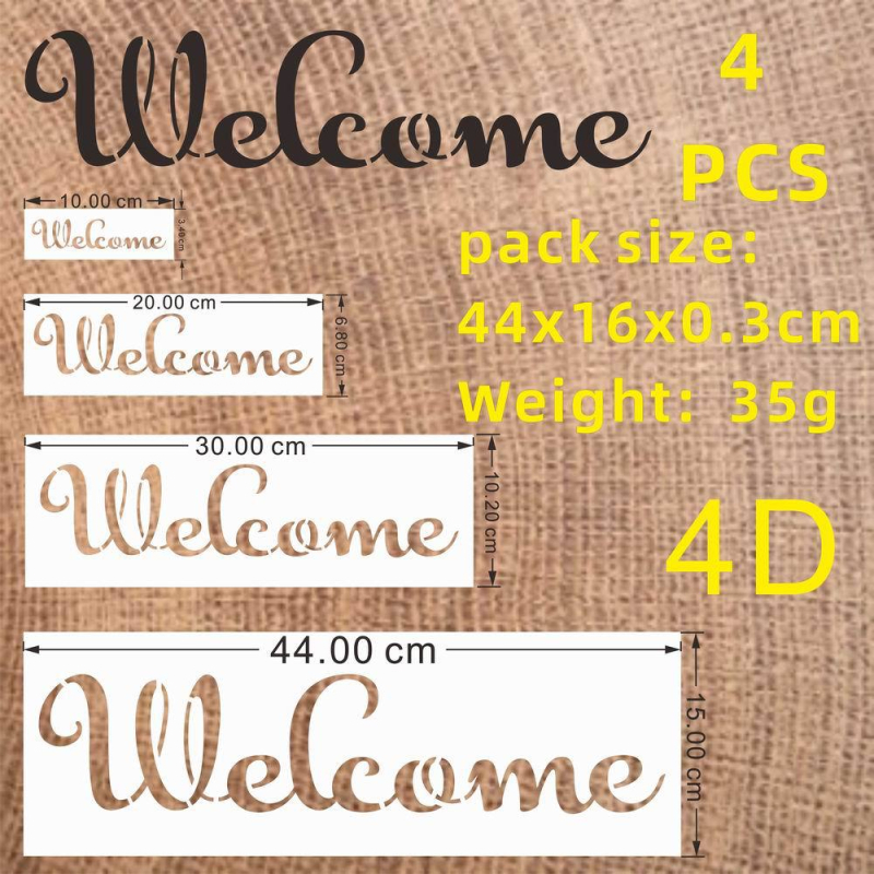 Шаблон за спрей боядисване за HOME букви: WELCOME и FAMILY, PET материал, марка Shapeya