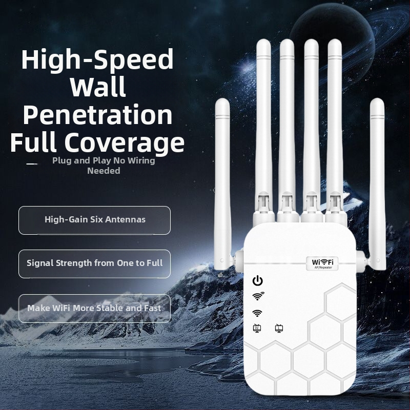 WiFi repeater sa šest antena | 1200 Mbps | pokrivenost 300 m | 802.11ac | kroz zid