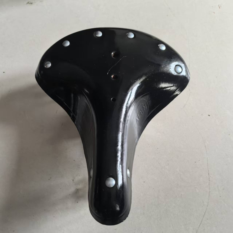 Șa de bicicletă, piele de vită, design retro cu trei arcuri, modelul 28, pentru biciclete obișnuite