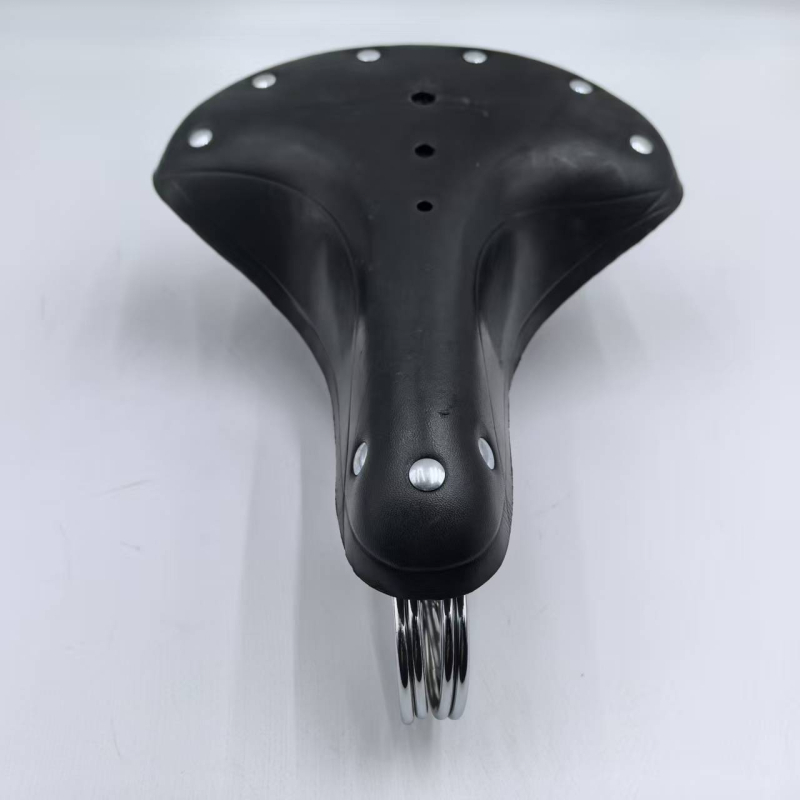 Șa de bicicletă, piele de vită, design retro cu trei arcuri, modelul 28, pentru biciclete obișnuite