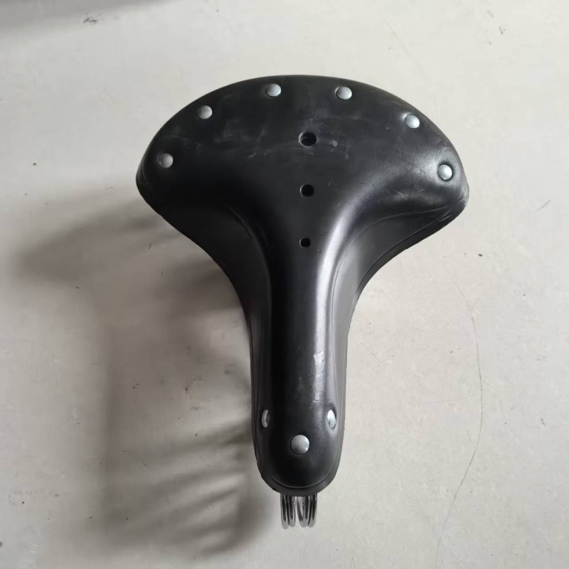 Șa de bicicletă, piele de vită, design retro cu trei arcuri, modelul 28, pentru biciclete obișnuite