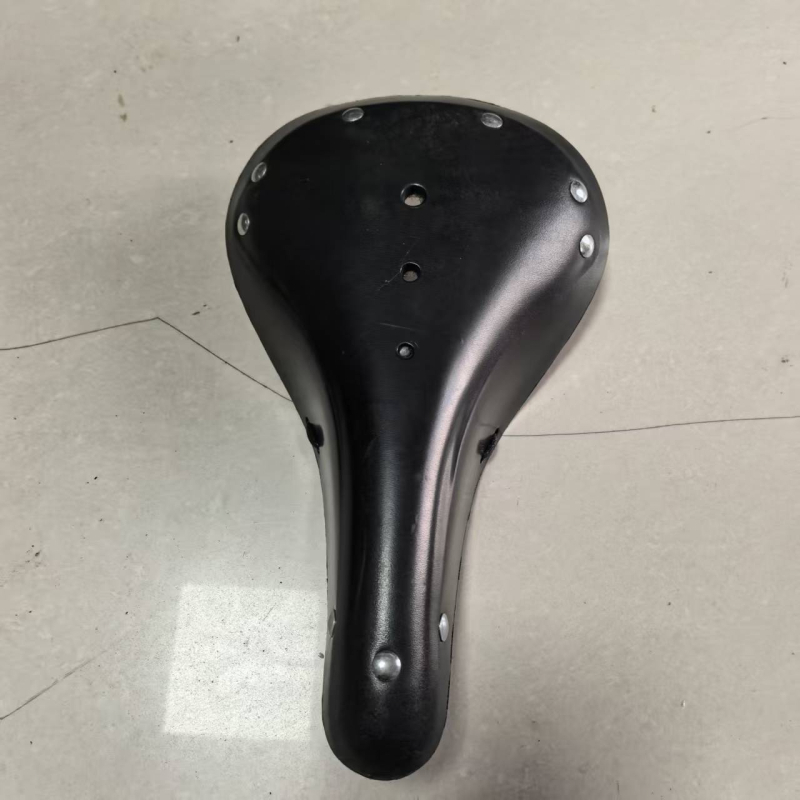 Șa de bicicletă, piele de vită, design retro cu trei arcuri, modelul 28, pentru biciclete obișnuite