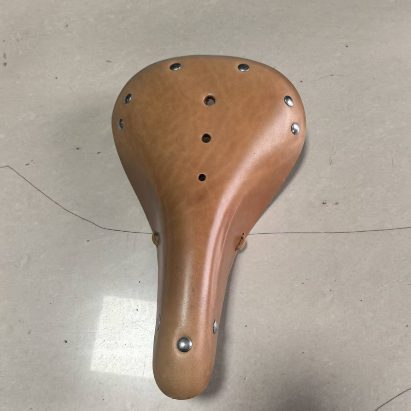 Șa de bicicletă, piele de vită, design retro cu trei arcuri, modelul 28, pentru biciclete obișnuite