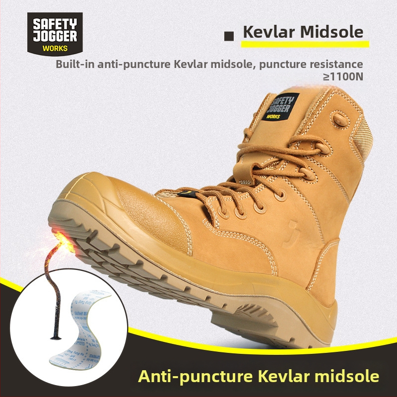 Pantofi de protecție pentru muncă, înalți, cu protecție la lovituri, perforare, antistatice, rezistenți la uzură, talpă antiderapantă