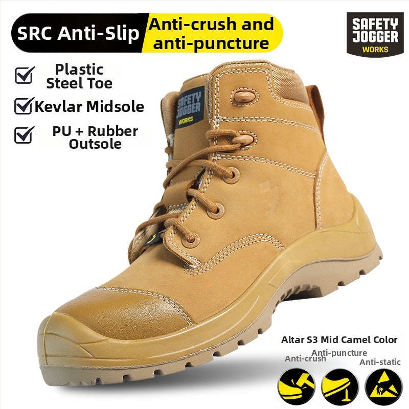 Pantofi de protecție pentru muncă, înalți, cu protecție la lovituri, perforare, antistatice, rezistenți la uzură, talpă antiderapantă