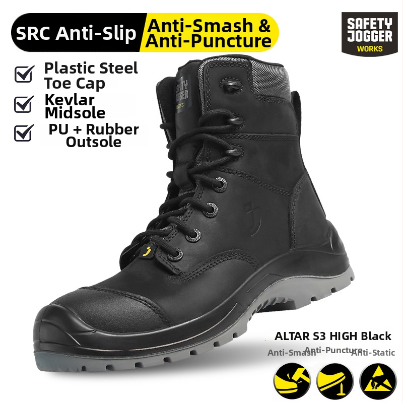 Pantofi de protecție pentru muncă, înalți, cu protecție la lovituri, perforare, antistatice, rezistenți la uzură, talpă antiderapantă