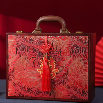 Prilagodljiva drvena kutija za darove s unutarnjom podstavljom, mogućnost tiskanja logotipa, težina oko 2 kg, univerzalno pakiranje za kolačiće i Mooncakes