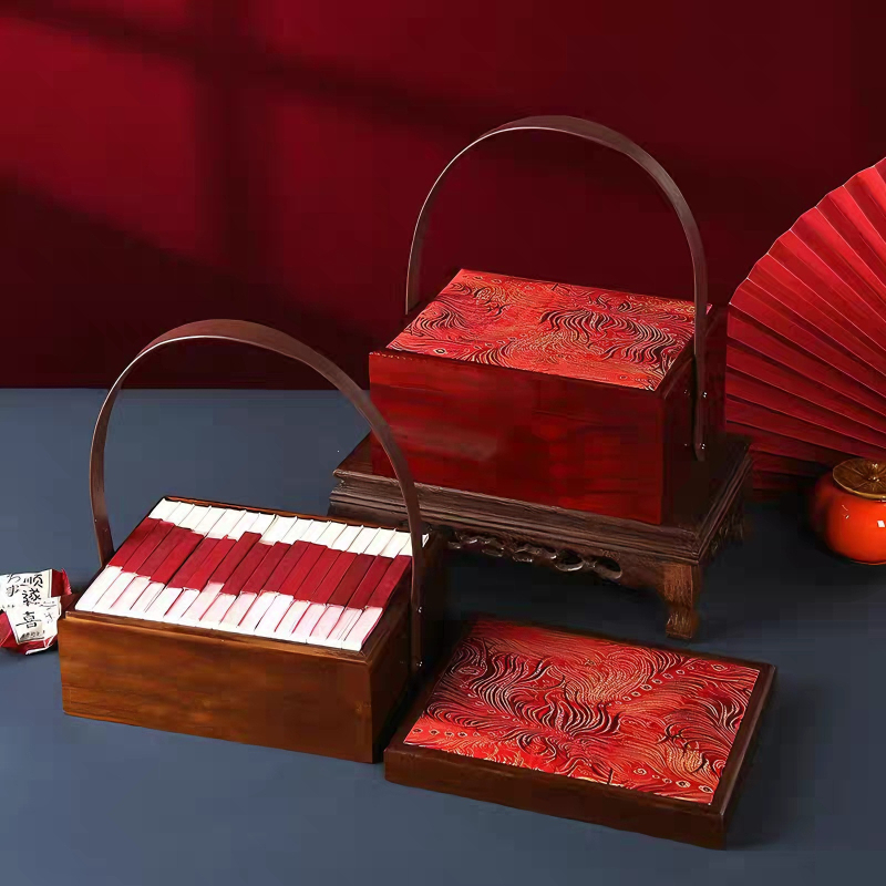 Prilagodljiva drvena kutija za darove s unutarnjom podstavljom, mogućnost tiskanja logotipa, težina oko 2 kg, univerzalno pakiranje za kolačiće i Mooncakes