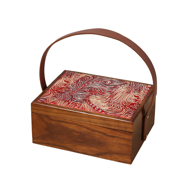 Prilagodljiva drvena kutija za darove s unutarnjom podstavljom, mogućnost tiskanja logotipa, težina oko 2 kg, univerzalno pakiranje za kolačiće i Mooncakes