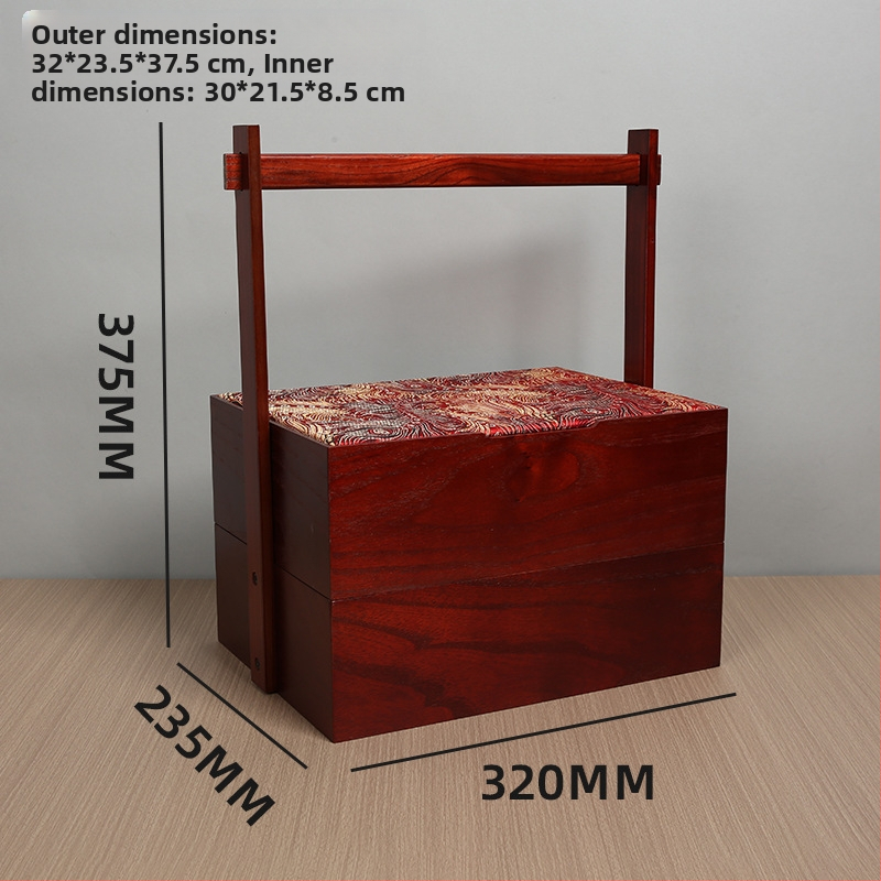 Prilagodljiva drvena kutija za darove s unutarnjom podstavljom, mogućnost tiskanja logotipa, težina oko 2 kg, univerzalno pakiranje za kolačiće i Mooncakes