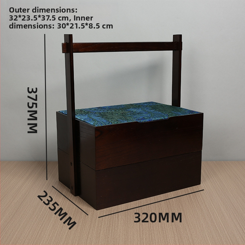 Prilagodljiva drvena kutija za darove s unutarnjom podstavljom, mogućnost tiskanja logotipa, težina oko 2 kg, univerzalno pakiranje za kolačiće i Mooncakes