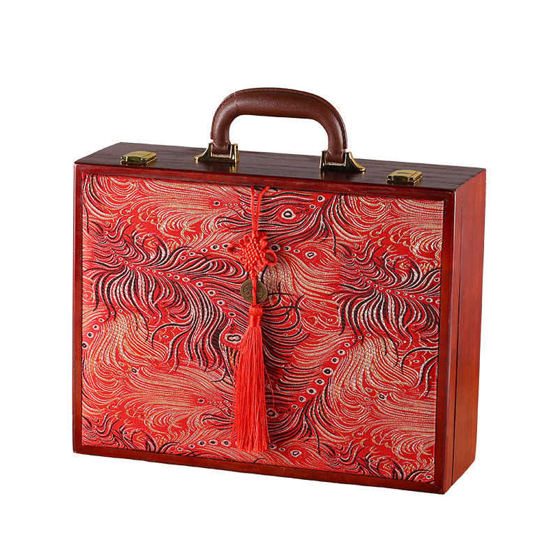 Prilagodljiva drvena kutija za darove s unutarnjom podstavljom, mogućnost tiskanja logotipa, težina oko 2 kg, univerzalno pakiranje za kolačiće i Mooncakes