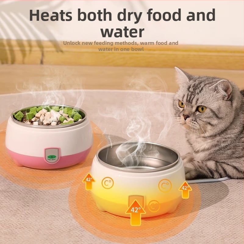 Θερμαινόμενος δίσκος πόσιμου νερού για γάτες από ανοξείδωτο ατσάλι