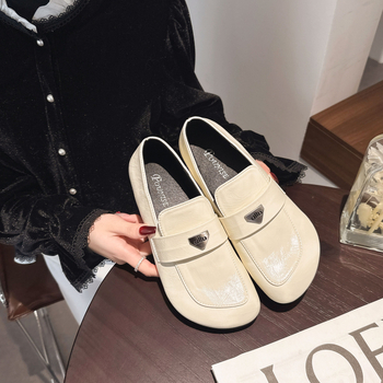 Ženske Slip-On Mokasine, mikrovlaknena koža, okrugli nos, niski 1-3 cm, gumeni đon