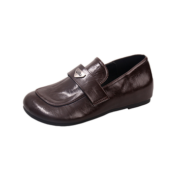 Ženske Slip-On Mokasine, mikrovlaknena koža, okrugli nos, niski 1-3 cm, gumeni đon