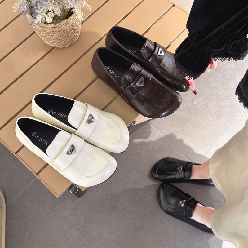 Ženske Slip-On Mokasine, mikrovlaknena koža, okrugli nos, niski 1-3 cm, gumeni đon