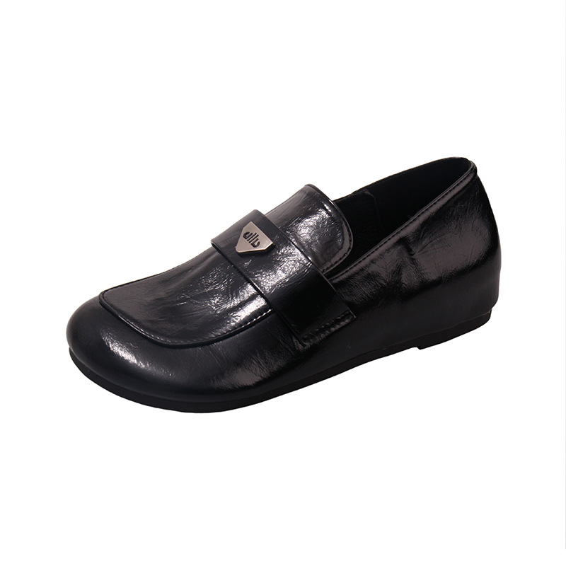 Ženske Slip-On Mokasine, mikrovlaknena koža, okrugli nos, niski 1-3 cm, gumeni đon