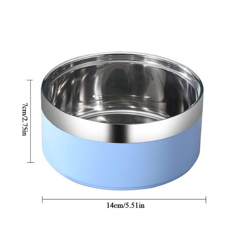 Dvoslojna posuda od nehrđajućeg čelika za psa, velika kapaciteta, posuda za hranu i piće s laserskim ugraviranim imenom