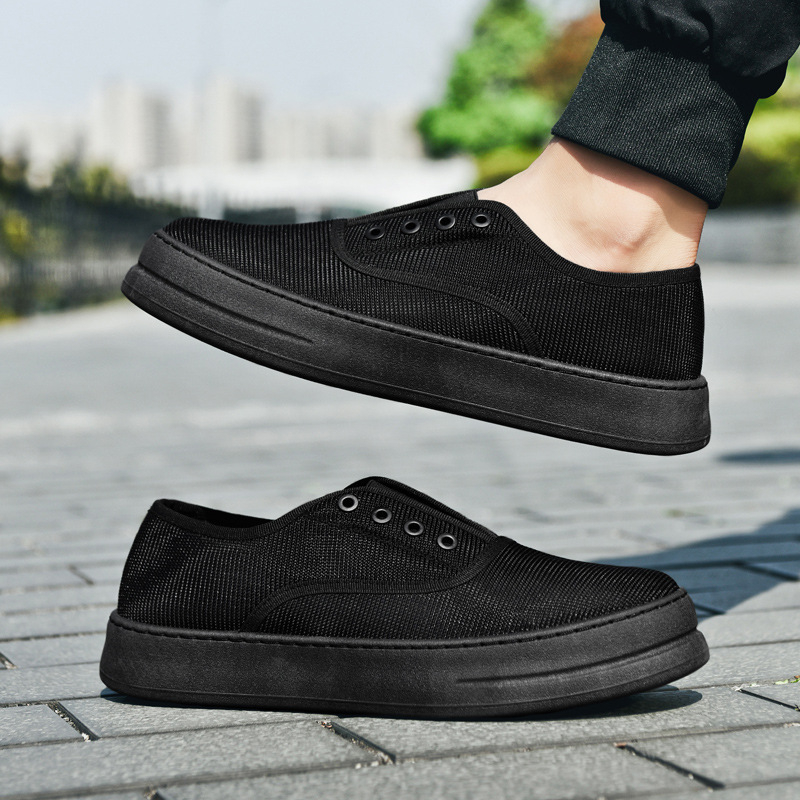 Férfi hálós Slip-On cipő, gumírozott talppal, alacsony profil, légáteresztő