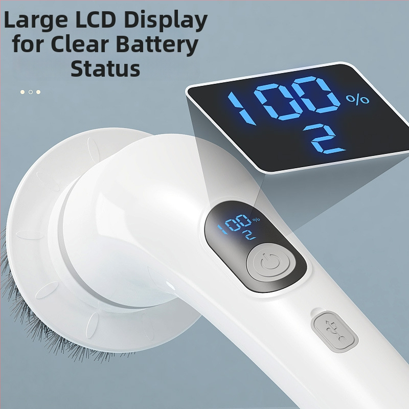 Električna četka za čišćenje akvarija s LCD zaslonom, izvlačiva duga drška, punjivi 25W/3.7V alat za čišćenje