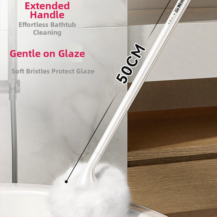 Baojia Jie Toaletná kefa s mäkkými štetinami a dlhým držadlom, plastová pre kúpeľňu
