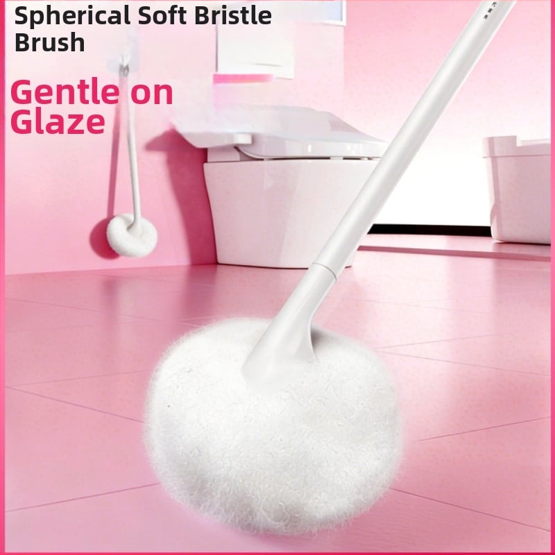 Baojia Jie Perie de toaletă cu peri moi și mâner lung, din plastic, pentru baie