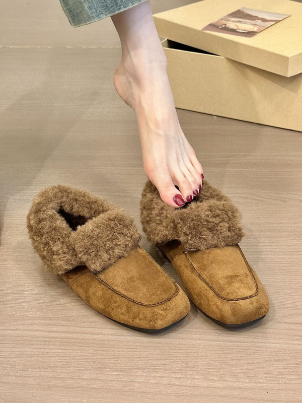 Pantofi dama fără toc, vârf drept, exterior Super Fiber, branț Super Fiber, talpă din cauciuc