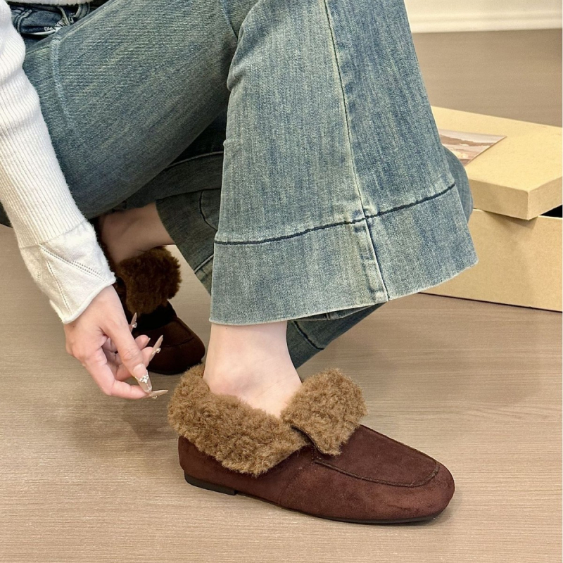 Pantofi dama fără toc, vârf drept, exterior Super Fiber, branț Super Fiber, talpă din cauciuc