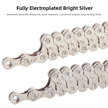 Αλυσίδα ποδηλάτου E-LT01, 116 συνδέσμοι, βήμα 12.7, χάλυβας, ηλεκτροπλατιωμένη αντίσταση στη διάβρωση