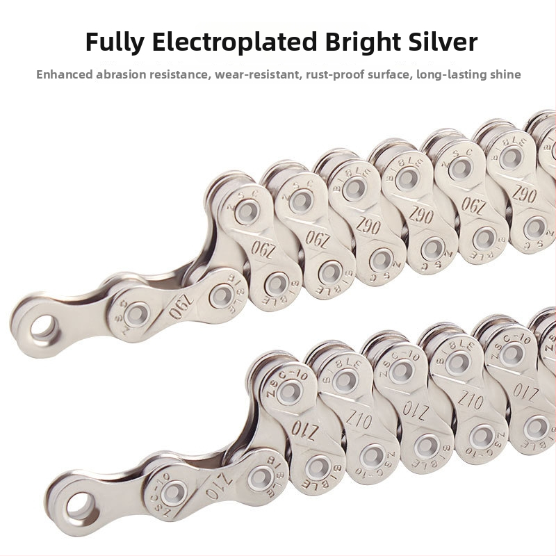 Αλυσίδα ποδηλάτου E-LT01, 116 συνδέσμοι, βήμα 12.7, χάλυβας, ηλεκτροπλατιωμένη αντίσταση στη διάβρωση