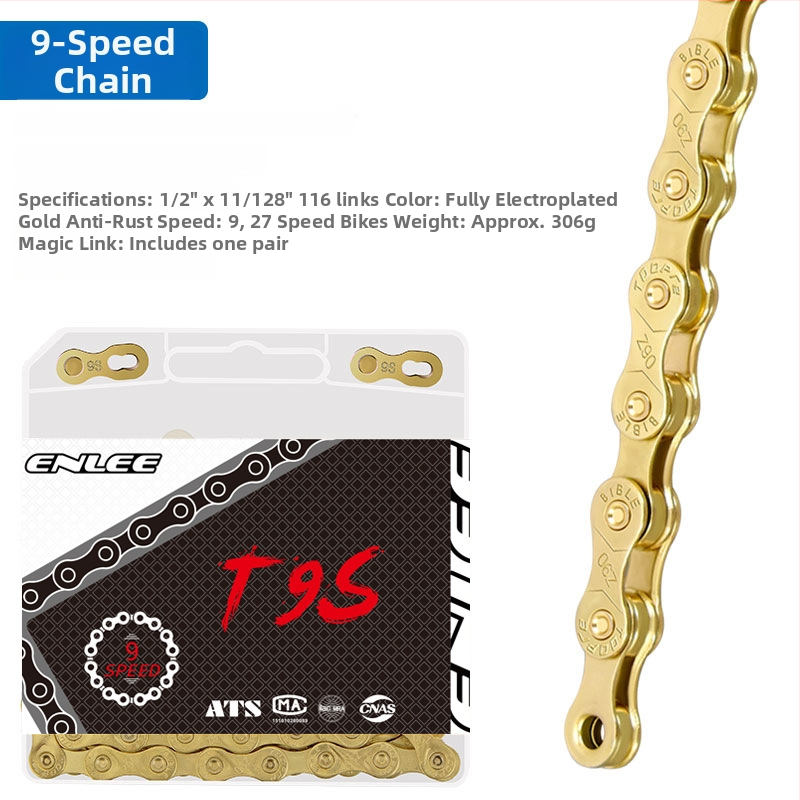 Αλυσίδα ποδηλάτου E-LT01, 116 συνδέσμοι, βήμα 12.7, χάλυβας, ηλεκτροπλατιωμένη αντίσταση στη διάβρωση