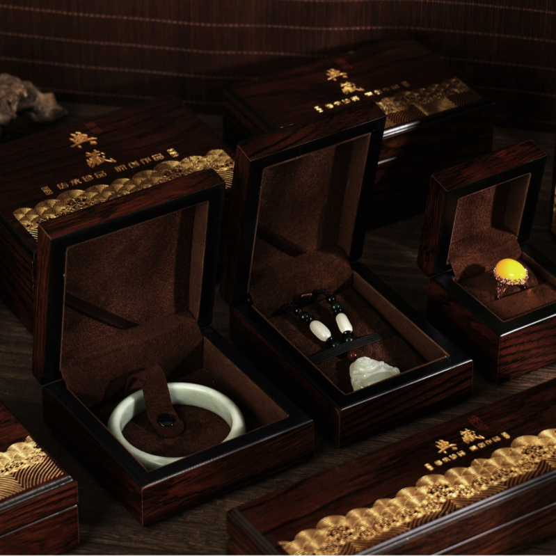 Drvena kutija za nakit od nefrita, prenosiva i otporna na prašinu, jednoslojna ambalaža za nakit