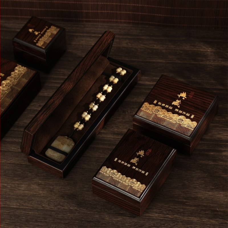 Drvena kutija za nakit od nefrita, prenosiva i otporna na prašinu, jednoslojna ambalaža za nakit