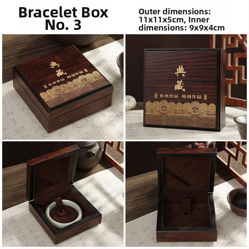 Drvena kutija za nakit od nefrita, prenosiva i otporna na prašinu, jednoslojna ambalaža za nakit