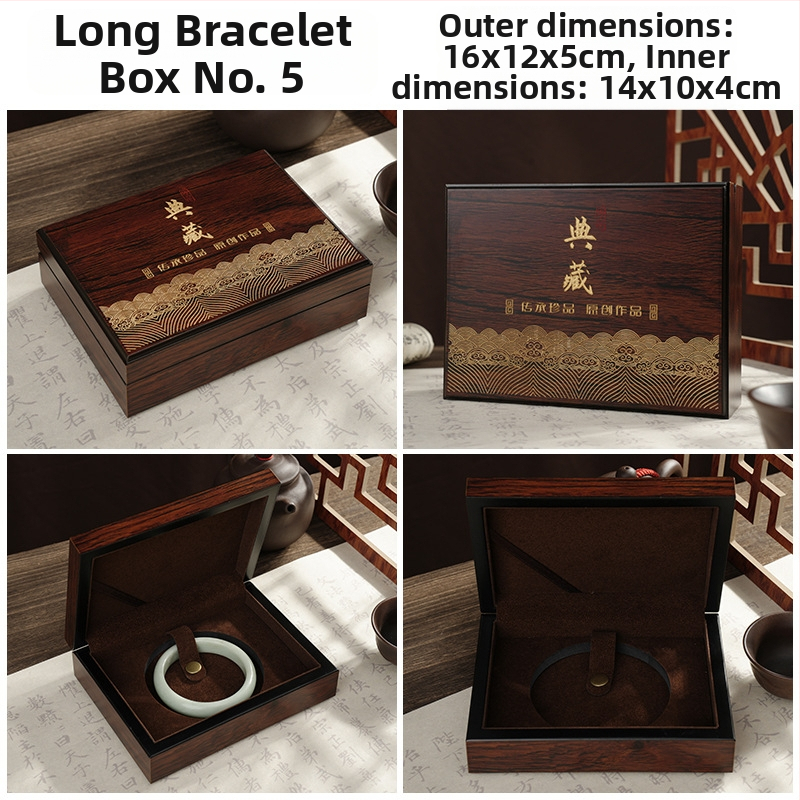 Drvena kutija za nakit od nefrita, prenosiva i otporna na prašinu, jednoslojna ambalaža za nakit