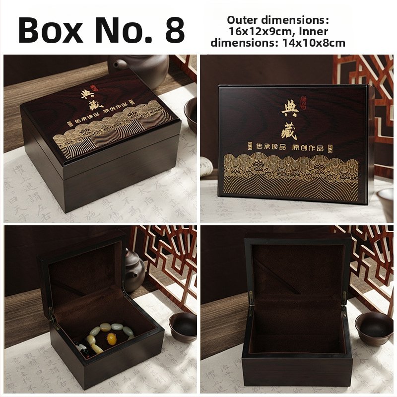 Drvena kutija za nakit od nefrita, prenosiva i otporna na prašinu, jednoslojna ambalaža za nakit