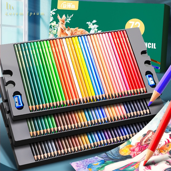 Oberchan професионални маслени водоразтворими моливи за рисуване и оцветяване, пластмасов корпус, включва острилка и карта за проби