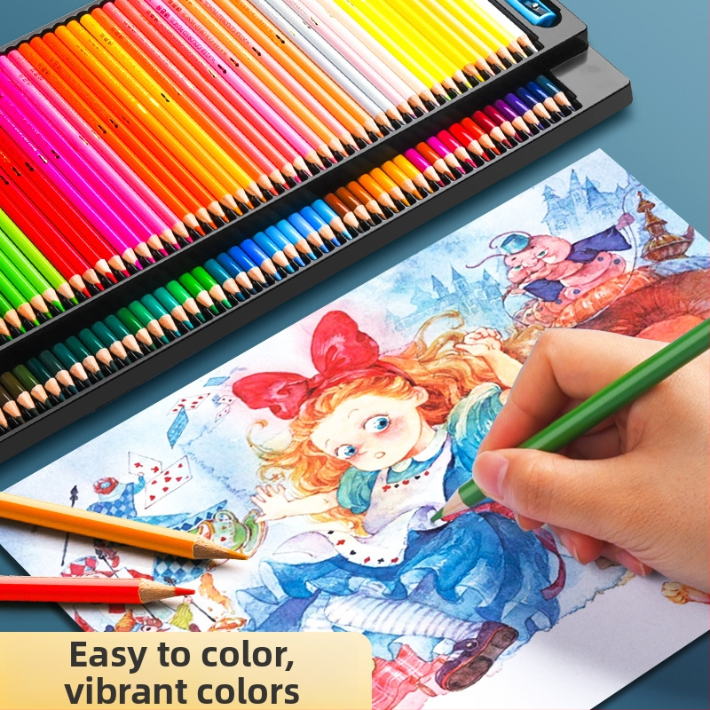 Oberchan професионални маслени водоразтворими моливи за рисуване и оцветяване, пластмасов корпус, включва острилка и карта за проби