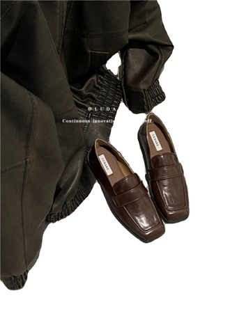 Γυναικείοι Loafers με τετράγωνη μύτη, κορεατικού στυλ, επάνω μέρος από μικροϊνες, χαμηλό τακούνι 1-3 cm, σόλα από καουτσούκ