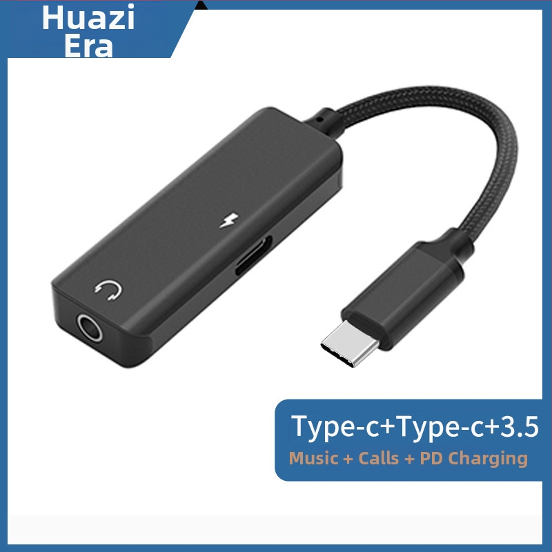 USB-C аудио адаптер кабел за iPhone 16/17, PD бързо зареждане; възпроизвеждане на музика и запис; найлоново преплетен кабел с TPE външна обвивка; медно ядро; модел HZ-SDJK2023-78; The Age of Wizhi