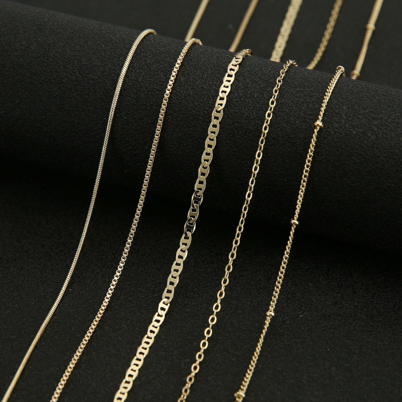 Bakreni lanac za ključnu kost, lanac od kostiju zmije, O-oblik veze, elektroplatiranje, model LT00-LT005