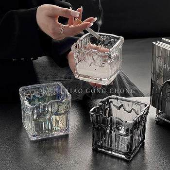 Στάχτοδοχείο με σχέδιο παγετώνα από ανοξείδωτο ατσάλι 304, μοντέρνος σχεδιασμός, κατάλληλο για σαλόνι και γραφείο