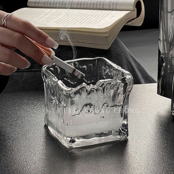 Στάχτοδοχείο με σχέδιο παγετώνα από ανοξείδωτο ατσάλι 304, μοντέρνος σχεδιασμός, κατάλληλο για σαλόνι και γραφείο