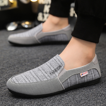 Muške platnene slip-on tenisice, casual, niski profil, okrugla nosna prstna, gumeni potplat