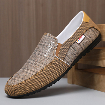 Muške platnene slip-on tenisice, casual, niski profil, okrugla nosna prstna, gumeni potplat