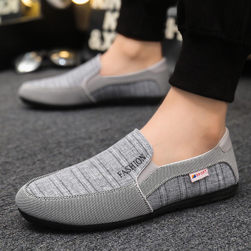 Muške platnene slip-on tenisice, casual, niski profil, okrugla nosna prstna, gumeni potplat